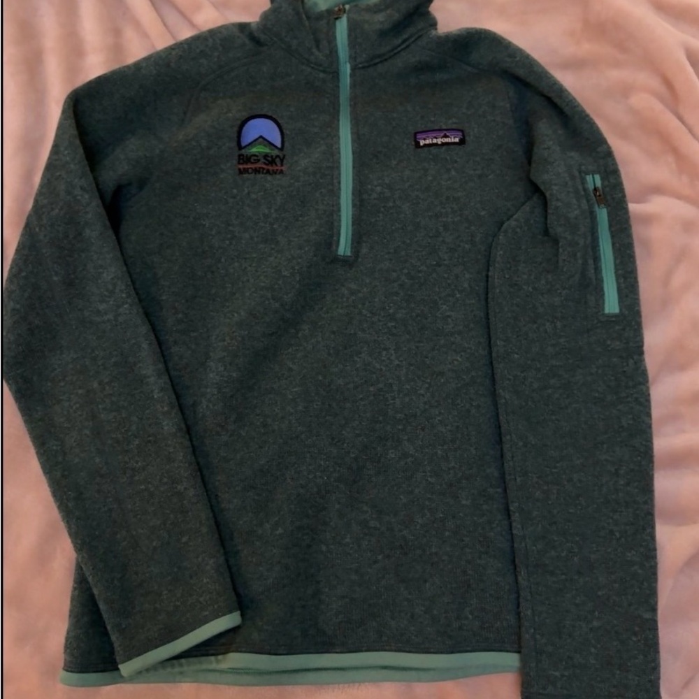 Patagonia Teal Quarter-Zip Fleece